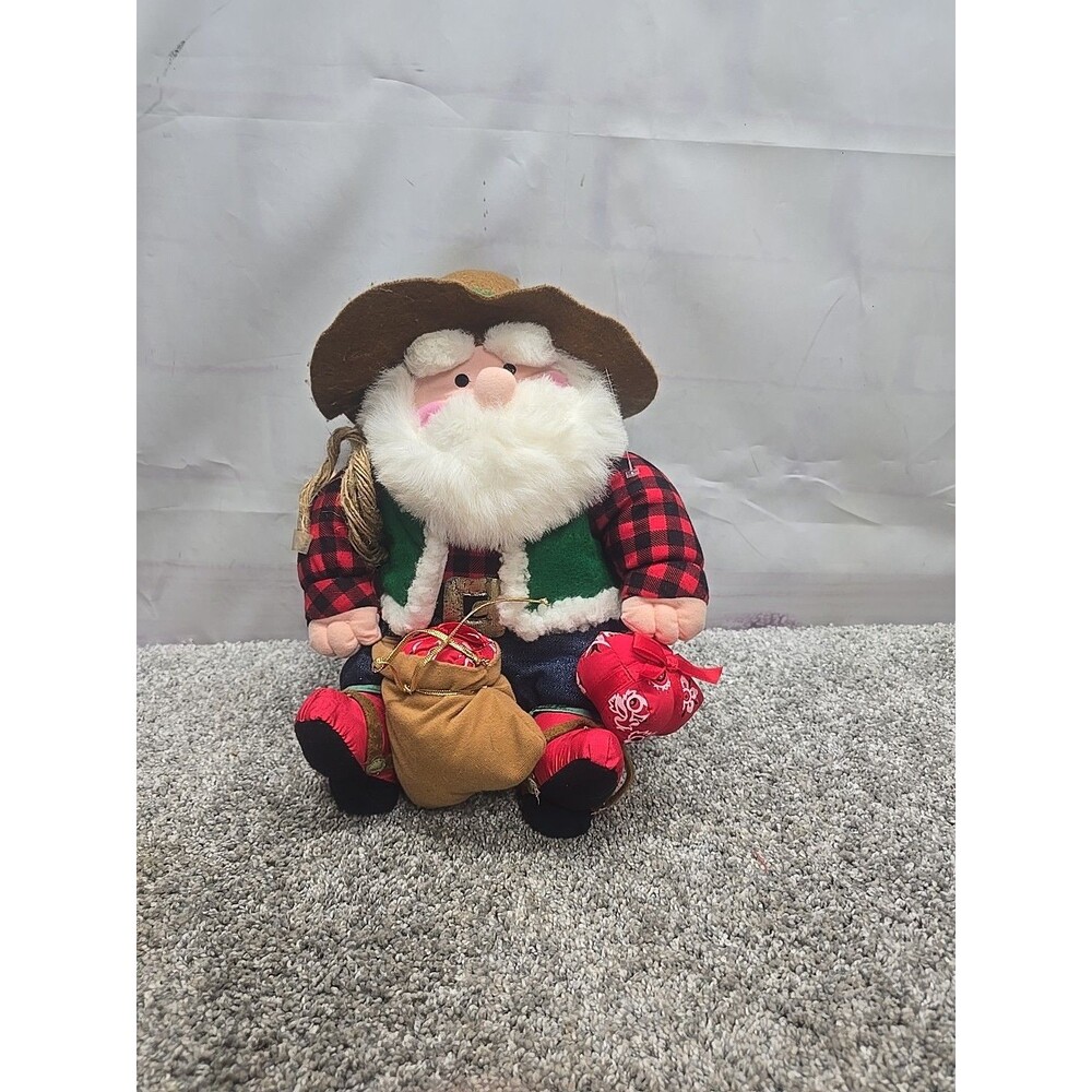 Vnt 1994 International Silver Co Santa Cowboy Prospector Plush Doll